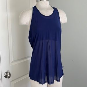 Lululemon Navy Blue Sheer Tank Top Size M